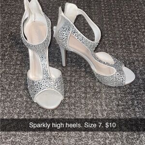 Elegant Silver High Heel Sandals